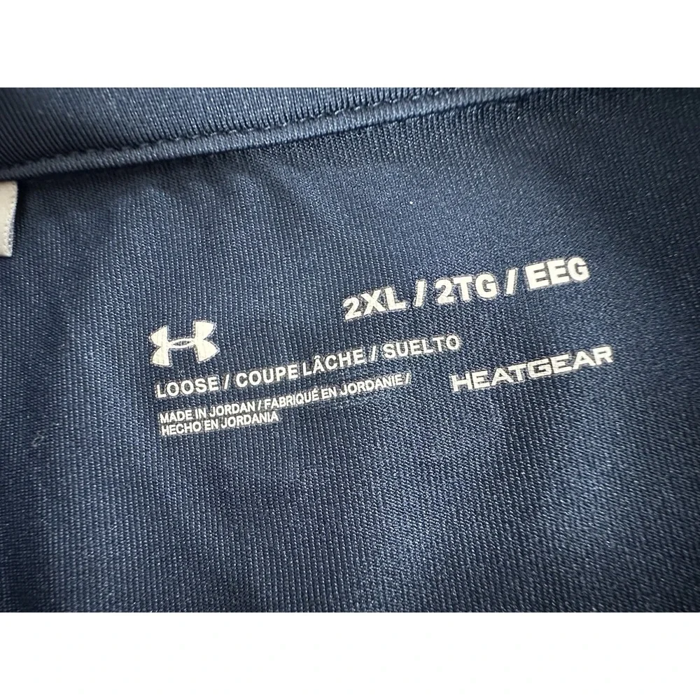 UNDER‎ ARMOUR Polo Shirt Men's 2XL Loose Heatgear Colorblock Stretch Golf Polo